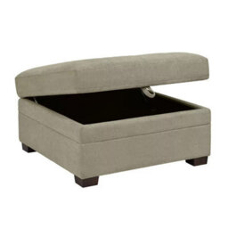 Xample Thomasville Tisdale Beige Fabric Storage Ottoman With Tufted Cushion & Solid Wood Legs Modular Add-On For Tisdale Sofa Set - thumbnail 5