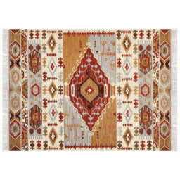 Beliani Rug Proshyan Multicolour 160 X 230 Cm Wool Kilim