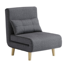 Bealife 3-In-1 Folding Armchair Bed, Adjustable Recliner Chair With 6 Positions, Guest Sleeper, Linen Fabric, Dark Grey - thumbnail 1