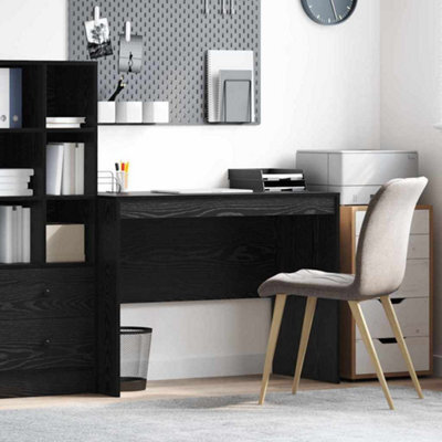 Berkfield Writing Desk Black Oak Engineered Wood 100 X 50 X 76 Cm Durable - image 1