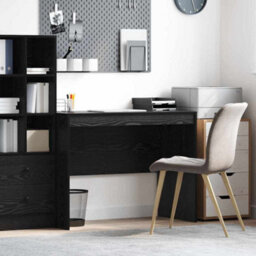 Berkfield Writing Desk Black Oak Engineered Wood 100 X 50 X 76 Cm Durable - thumbnail 1