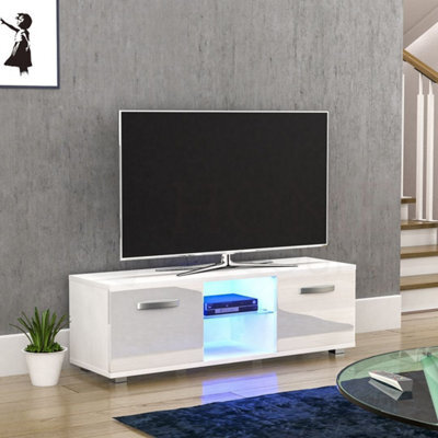 Lassic Vida Designs Cosmo White 2 Door Led Tv Unit 120Cm Sideboard Cabinet - image 1