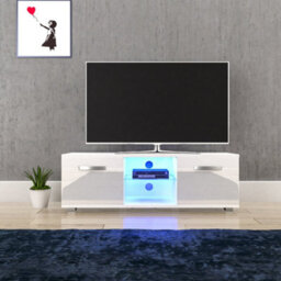 Lassic Vida Designs Cosmo White 2 Door Led Tv Unit 120Cm Sideboard Cabinet - thumbnail 3