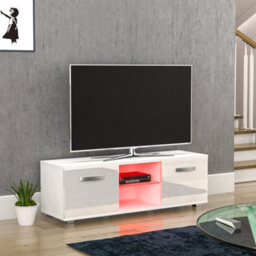 Lassic Vida Designs Cosmo White 2 Door Led Tv Unit 120Cm Sideboard Cabinet - thumbnail 7