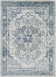 Livabliss Jolie-Vintage Grey Beige Blue Brown Traditional Boho Living Dining Bedroom Rug 120 X 170 Cm Easy Care, Non Shedding - thumbnail 1