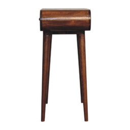Wyld Haus Olbia Mini Round Chestnut Mango Wood Fold Dressing Table - thumbnail 9