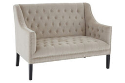 Orsina Modern Camel Velvet 2 Seat Sofa, Mid Century Design Modern Sofa For Livingroom, Luxurious Two Seater Sofa - thumbnail 2