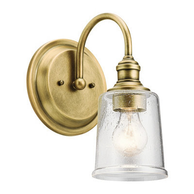 Luminosa Lighting Elstead Waverly 1 Light Wall Light, Natural Brass, E27 - image 1