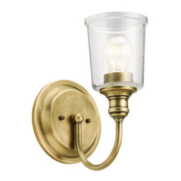 Luminosa Lighting Elstead Waverly 1 Light Wall Light, Natural Brass, E27 - thumbnail 2