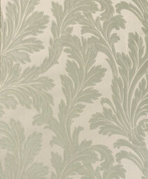 Holden Décor Opus Acanthus Leaf Sage Green / Cream Traditional Heavyweight Vinyl Wallpaper