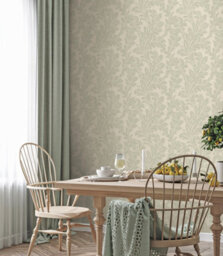 Holden Décor Opus Acanthus Leaf Sage Green / Cream Traditional Heavyweight Vinyl Wallpaper - thumbnail 3
