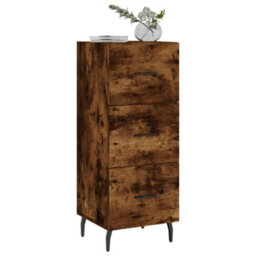 Berkfield Modern Sideboard Smoked Oak 34.5X34X90 Cm Engineered Wood - thumbnail 3