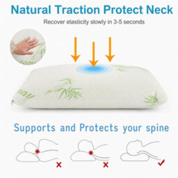 Bamboo Memory Foam Pillow With Cooling Breathable Cover For Neck And Shoulder Support 1 Pack - thumbnail 3