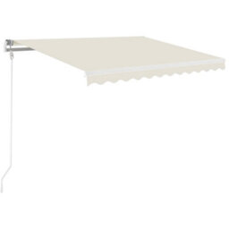 Berkfield Manual Retractable Awning With Led 350X250 Cm Cream - thumbnail 2