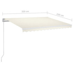 Berkfield Manual Retractable Awning With Led 350X250 Cm Cream - thumbnail 7