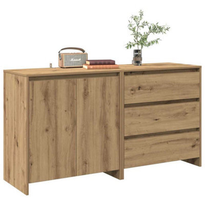 Berkfield 2 Piece Sideboard Artisan Oak Engineered Wood - image 1