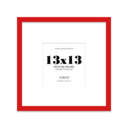 "13X13"" Red Picture Frame - 13X13"" Square Frame With 10X10"" Mount For 13X13""/10X10"" Pictures Moderrn Style Thin Edge, 1 Pack" - thumbnail 1