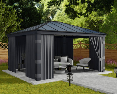 Canopia by Palram Canopia Curtain Set For Dallas 4.9X4.3  Garden Gazebo - 4Pc - image 1