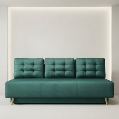 Bella Sofa Bed For Living Room With Polyurethane Foam Bonell Springs Wooden Frame Storage And Cushions Mint - image 1