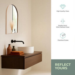 Mood Premium Arch Bathroom Mirror Gold Framed Wall Mounted, Recessed Arched Frame Modern & Stylish (70Cm X 50Cm) - thumbnail 3