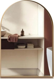 Mood Premium Arch Bathroom Mirror Gold Framed Wall Mounted, Recessed Arched Frame Modern & Stylish (70Cm X 50Cm)