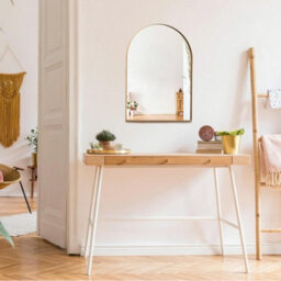 Mood Premium Arch Bathroom Mirror Gold Framed Wall Mounted, Recessed Arched Frame Modern & Stylish (70Cm X 50Cm) - thumbnail 5