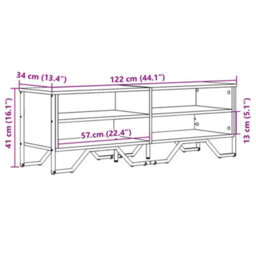 Berkfield Tv Cabinet Grey Sonoma 122X34X41 Cm Engineered Wood - thumbnail 9