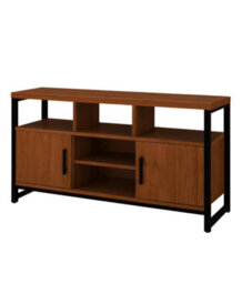 147Cm Wooden Tv Stand With 2 Doors, Media Entertainment Center With 2-Tier Shelves,modern Tv Cabinet, 147X61X46 Cm For 65 Inch Tv - thumbnail 3