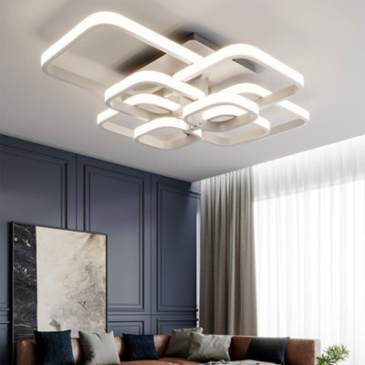 Living And Home 8 Lamp Square Modern Acrylic Led Low Energy Semi Flush Ceiling Light Fixture Dimmable - image 1