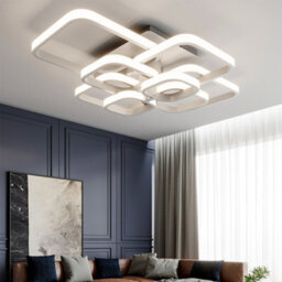 Living And Home 8 Lamp Square Modern Acrylic Led Low Energy Semi Flush Ceiling Light Fixture Dimmable