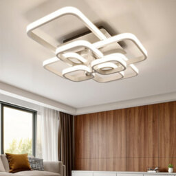Living And Home 8 Lamp Square Modern Acrylic Led Low Energy Semi Flush Ceiling Light Fixture Dimmable - thumbnail 2
