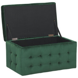Beliani Velvetique Green Velvet Ottoman Tufted Storage Bench - Tufted Storage Ottoman With Lift-Top Lid, W72 X D42 X H40Cm - thumbnail 5