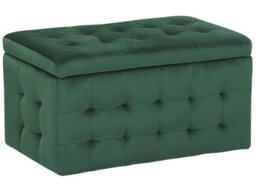 Beliani Velvetique Green Velvet Ottoman Tufted Storage Bench - Tufted Storage Ottoman With Lift-Top Lid, W72 X D42 X H40Cm - thumbnail 3