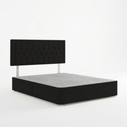 Adore Designs Diamond Cut Plush Velvet Divan Bed, Headboard - 5Ft Kingsize - Black - 2 Drawers Same Side - thumbnail 2