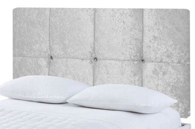 "Adore Designs Deluxe Crushed Velvet 3Ft Single 20"" Headboard - White"