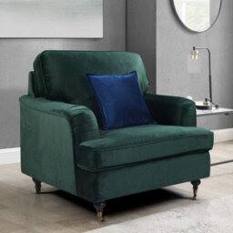 1 Seater Sofa Chair In Bottle Green Velvet Fabric - thumbnail 2