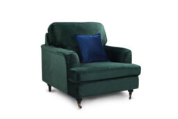 1 Seater Sofa Chair In Bottle Green Velvet Fabric - thumbnail 3