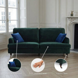 1 Seater Sofa Chair In Bottle Green Velvet Fabric - thumbnail 7