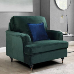 1 Seater Sofa Chair In Bottle Green Velvet Fabric
