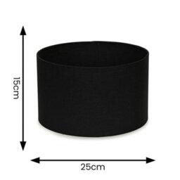 Valuelights Reni Pair Of Black Fabric Drum Ceiling Lamp Shades (D)25Cm - thumbnail 7