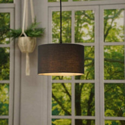 Valuelights Reni Pair Of Black Fabric Drum Ceiling Lamp Shades (D)25Cm - thumbnail 3