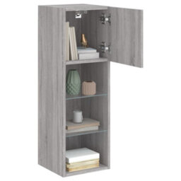 Walplus Tv Cabinet With Led Lights Grey Sonoma 30.5X30X90 Cm - thumbnail 6