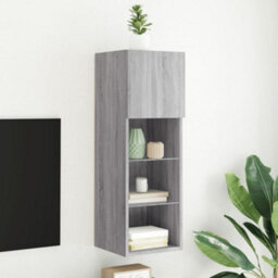 Walplus Tv Cabinet With Led Lights Grey Sonoma 30.5X30X90 Cm - thumbnail 1