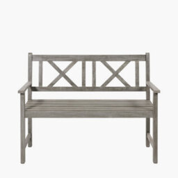 Pacific Lifestyle Grey 2 Seater Acacia Wood Garden Bench - thumbnail 2