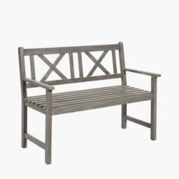 Pacific Lifestyle Grey 2 Seater Acacia Wood Garden Bench - thumbnail 6