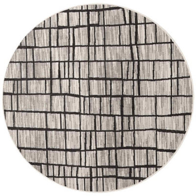The Rugs Ted Baker Indoor Outdoor Crouch Round Abstract Rug In Black - image 1