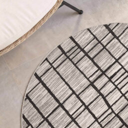 The Rugs Ted Baker Indoor Outdoor Crouch Round Abstract Rug In Black - thumbnail 2