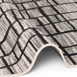 The Rugs Ted Baker Indoor Outdoor Crouch Round Abstract Rug In Black - thumbnail 5