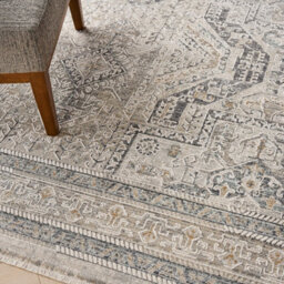 Ivory Grey Traditional Abstract Rug Easy To Clean Dining Room-160Cm X 239Cm - thumbnail 7