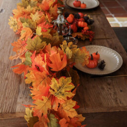 CLEFFNS 6Pcs Yellow Red Fall Maple Leaves Garland, 5.74Ft Artificial Maple Leaf Autumn Garland Hanging Fall Vines Thanksgiving Decorations - thumbnail 7